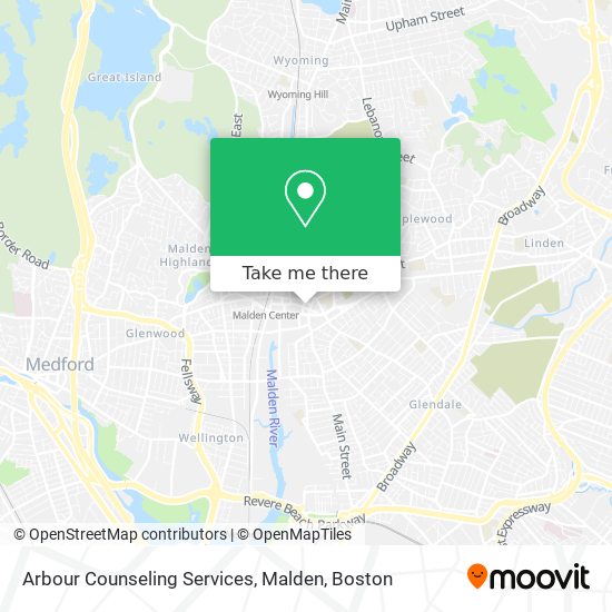 Arbour Counseling Services, Malden map