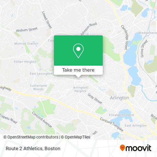 Route 2 Athletics map