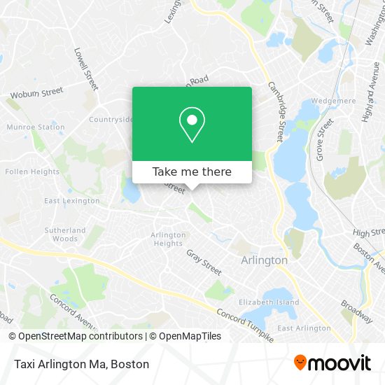 Mapa de Taxi Arlington Ma