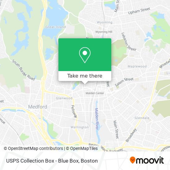 Mapa de USPS Collection Box - Blue Box