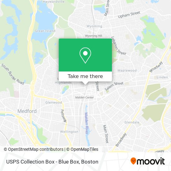 Mapa de USPS Collection Box - Blue Box