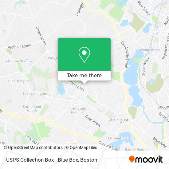 Mapa de USPS Collection Box - Blue Box