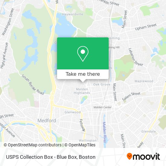 USPS Collection Box - Blue Box map