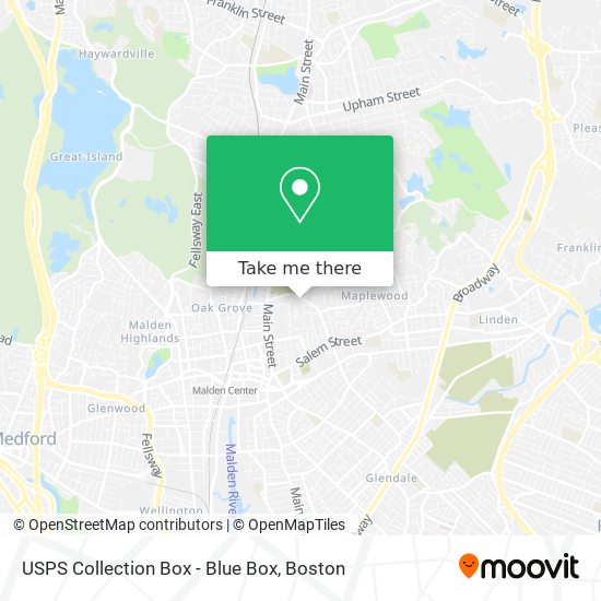 Mapa de USPS Collection Box - Blue Box