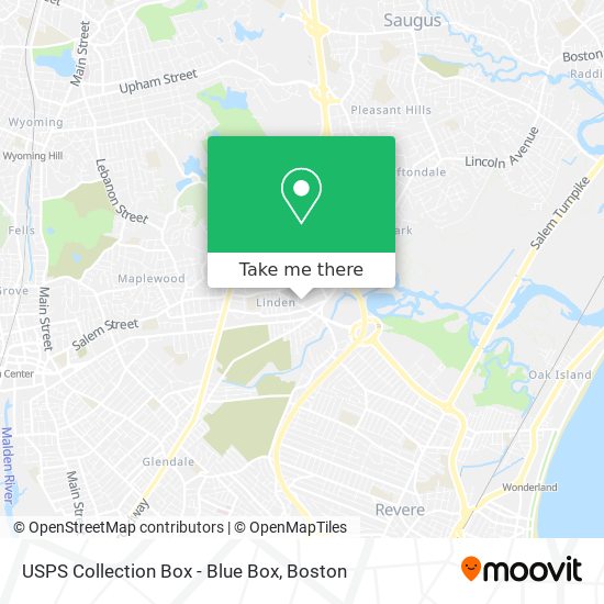 Mapa de USPS Collection Box - Blue Box