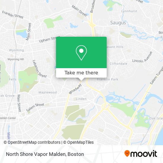 North Shore Vapor Malden map