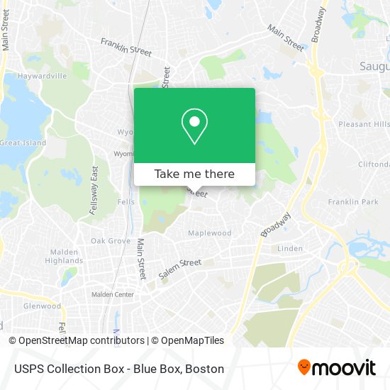 USPS Collection Box - Blue Box map