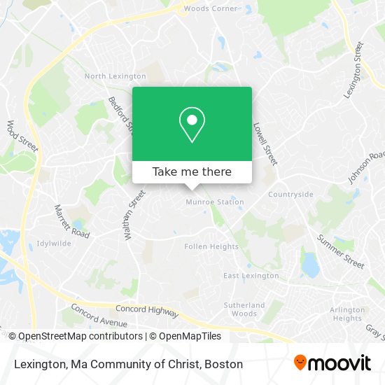 Mapa de Lexington, Ma Community of Christ