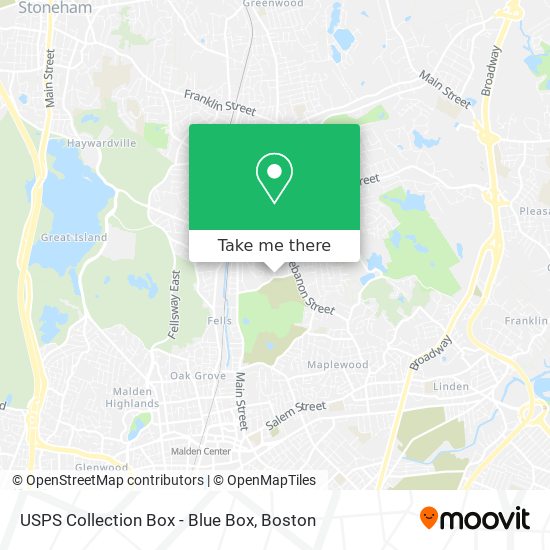 USPS Collection Box - Blue Box map