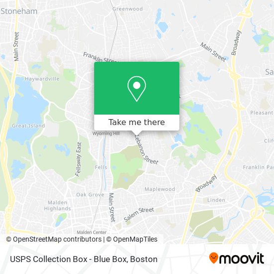 USPS Collection Box - Blue Box map