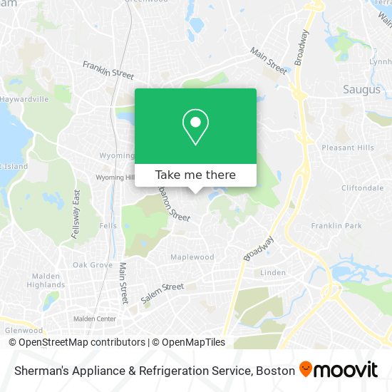 Mapa de Sherman's Appliance & Refrigeration Service