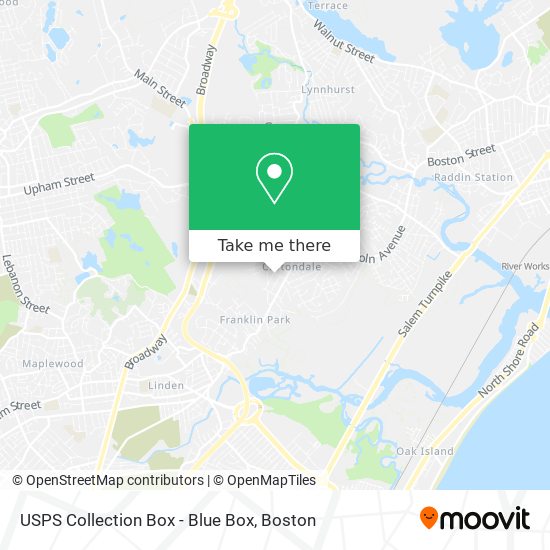 Mapa de USPS Collection Box - Blue Box