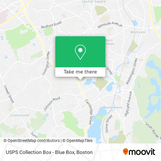 Mapa de USPS Collection Box - Blue Box