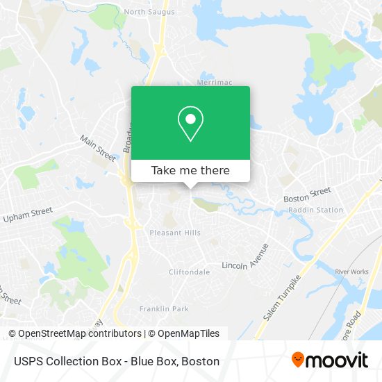 USPS Collection Box - Blue Box map