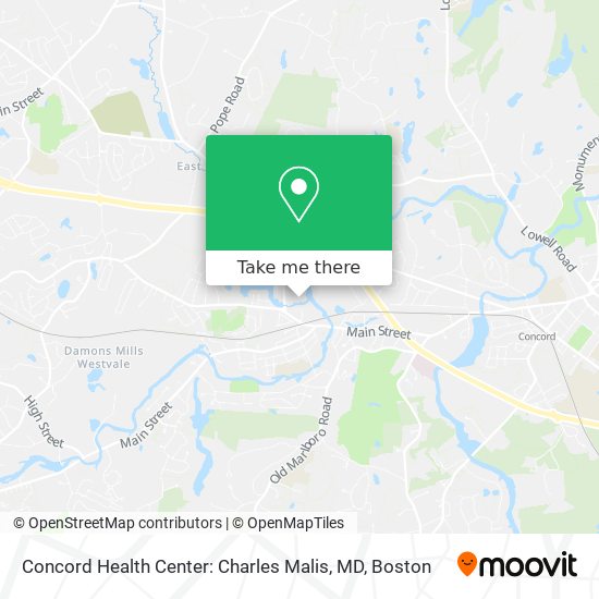 Mapa de Concord Health Center: Charles Malis, MD