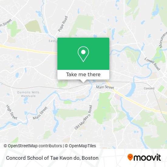 Concord School of Tae Kwon do map