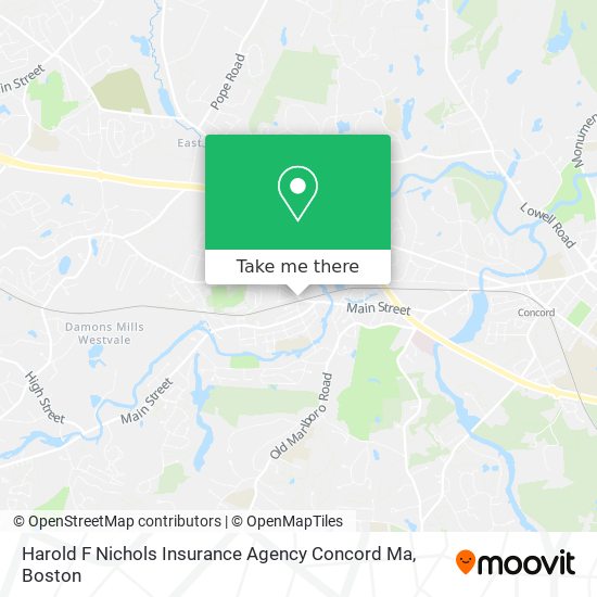 Harold F Nichols Insurance Agency Concord Ma map