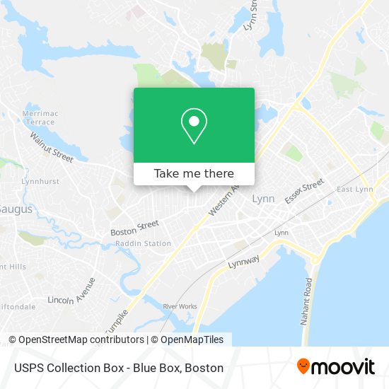 Mapa de USPS Collection Box - Blue Box