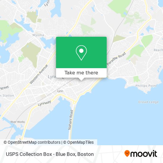 Mapa de USPS Collection Box - Blue Box