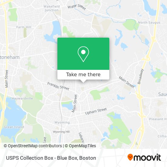 Mapa de USPS Collection Box - Blue Box