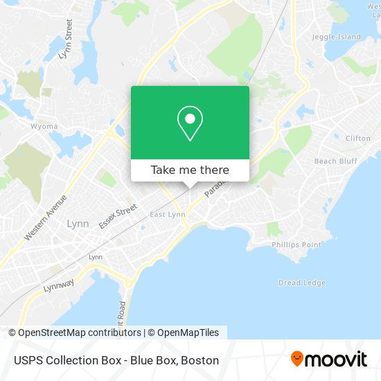 Mapa de USPS Collection Box - Blue Box