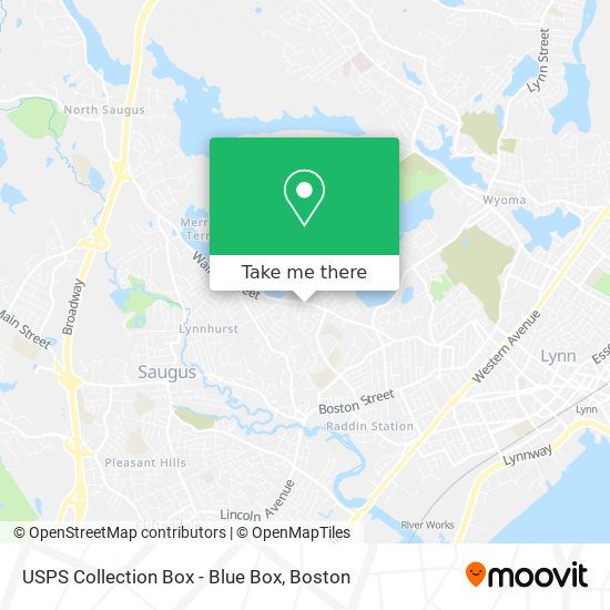 Mapa de USPS Collection Box - Blue Box