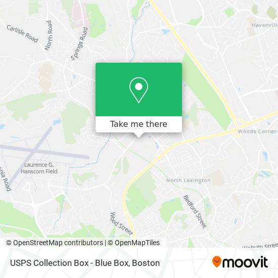 Mapa de USPS Collection Box - Blue Box