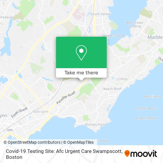 Covid-19 Testing Site: Afc Urgent Care Swampscott map