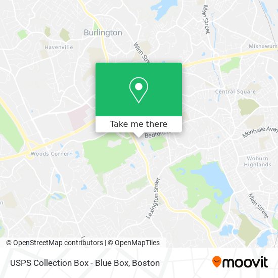 Mapa de USPS Collection Box - Blue Box