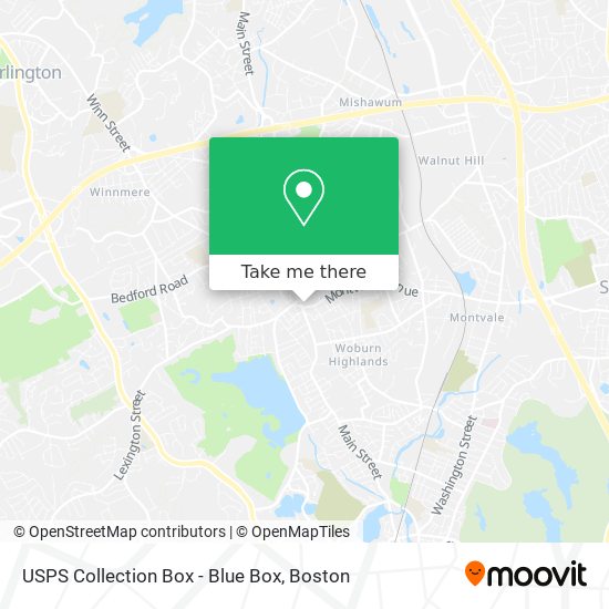 Mapa de USPS Collection Box - Blue Box