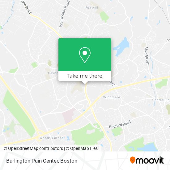 Burlington Pain Center map