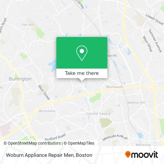 Mapa de Woburn Appliance Repair Men