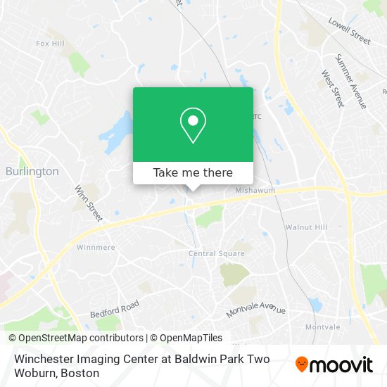Winchester Imaging Center at Baldwin Park Two Woburn map