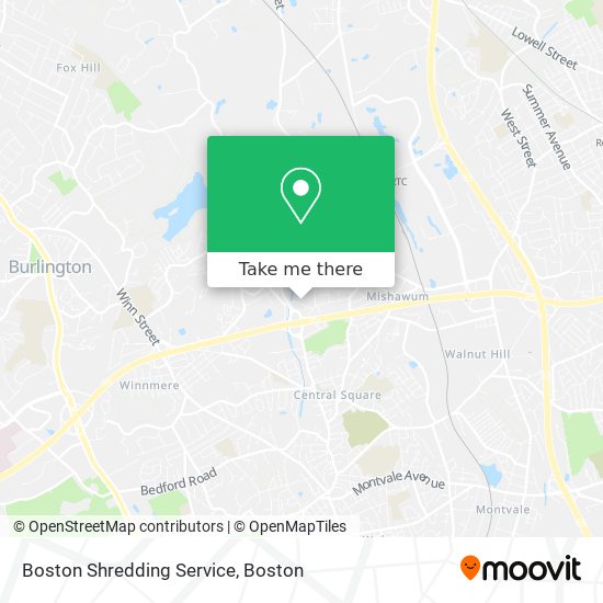 Mapa de Boston Shredding Service
