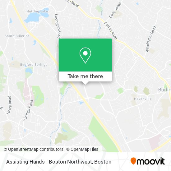 Assisting Hands - Boston Northwest map