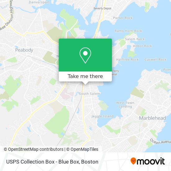 Mapa de USPS Collection Box - Blue Box