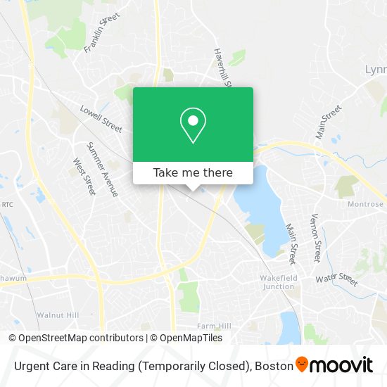 Mapa de Urgent Care in Reading (Temporarily Closed)