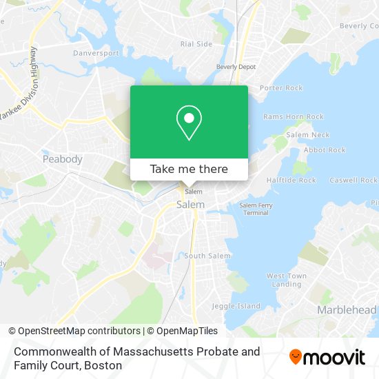 Commonwealth of Massachusetts Probate and Family Court map
