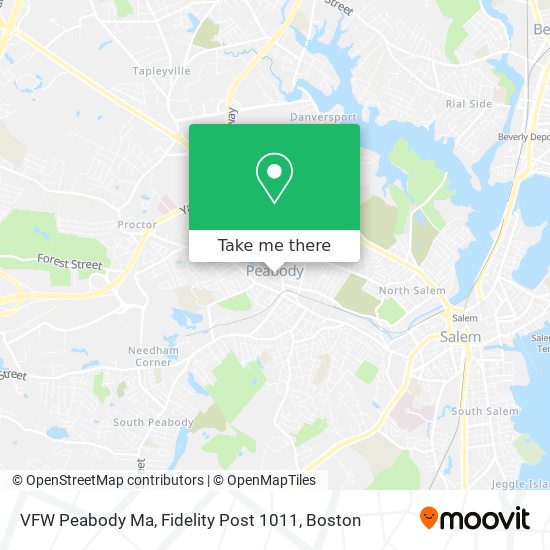 Mapa de VFW Peabody Ma, Fidelity Post 1011