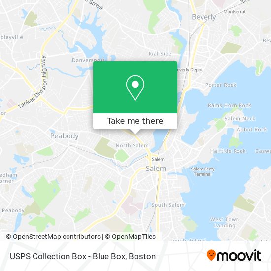 Mapa de USPS Collection Box - Blue Box