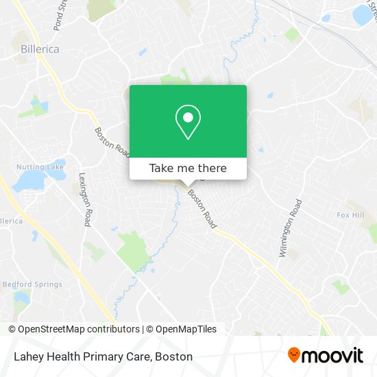 Mapa de Lahey Health Primary Care