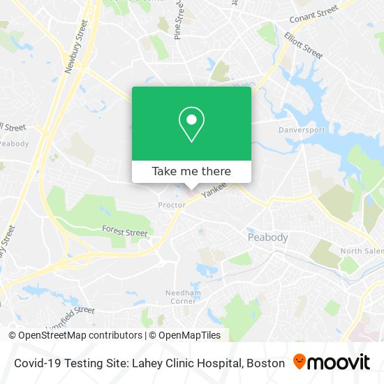 Mapa de Covid-19 Testing Site: Lahey Clinic Hospital