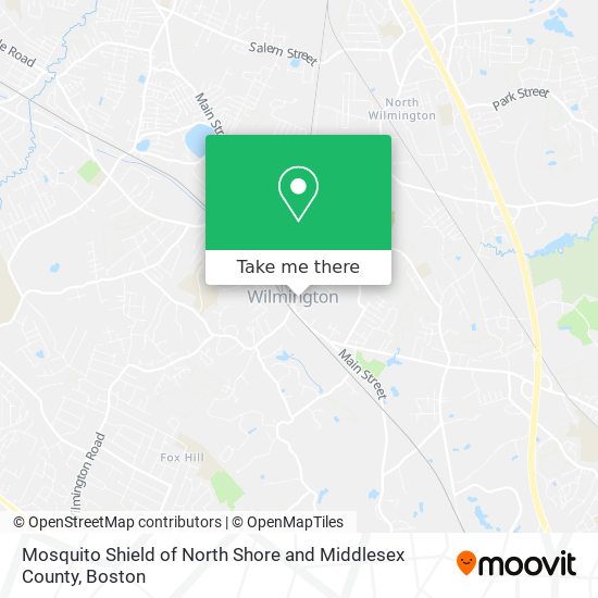 Mapa de Mosquito Shield of North Shore and Middlesex County