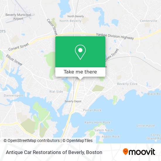 Antique Car Restorations of Beverly map