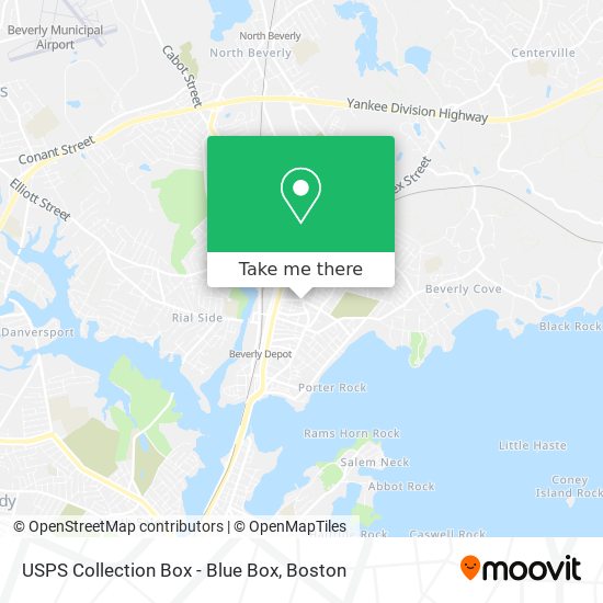 Mapa de USPS Collection Box - Blue Box