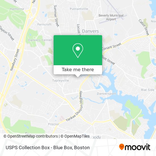 Mapa de USPS Collection Box - Blue Box