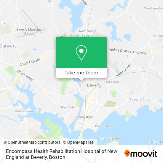 Encompass Health Rehabilitation Hospital of New England at Beverly map