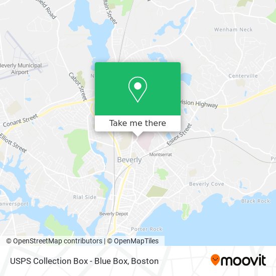 Mapa de USPS Collection Box - Blue Box