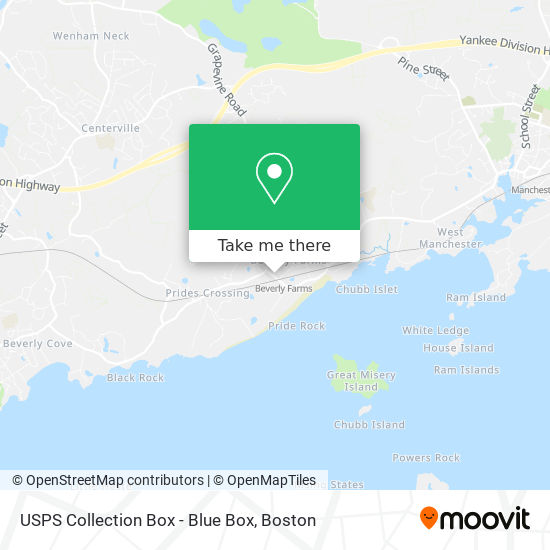 Mapa de USPS Collection Box - Blue Box