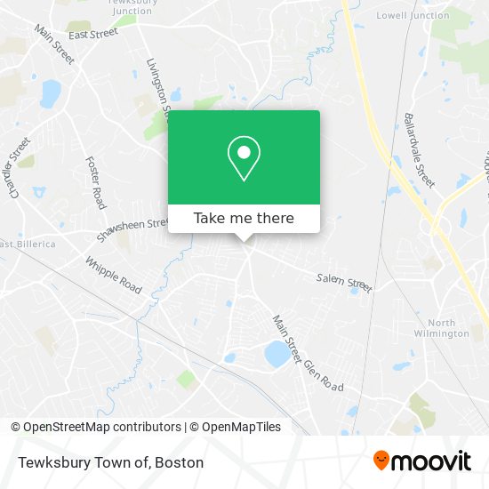 Tewksbury Town of map